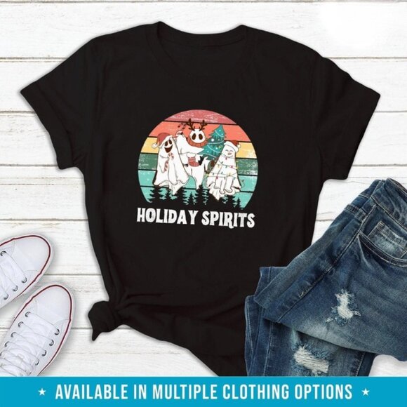 Genias Other - Spooky Christmas Shirt, Ghost S4nt4 Graphics T-shirt